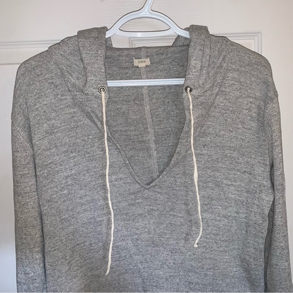 jcrew 100% Cotton Hooded Sweater Shirt Heather grey - Picture 3 of 15